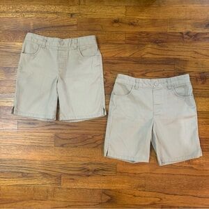 Girls French Toast Tan Khaki School Uniform Bottoms Shorts Bundle 
Elastic Waist